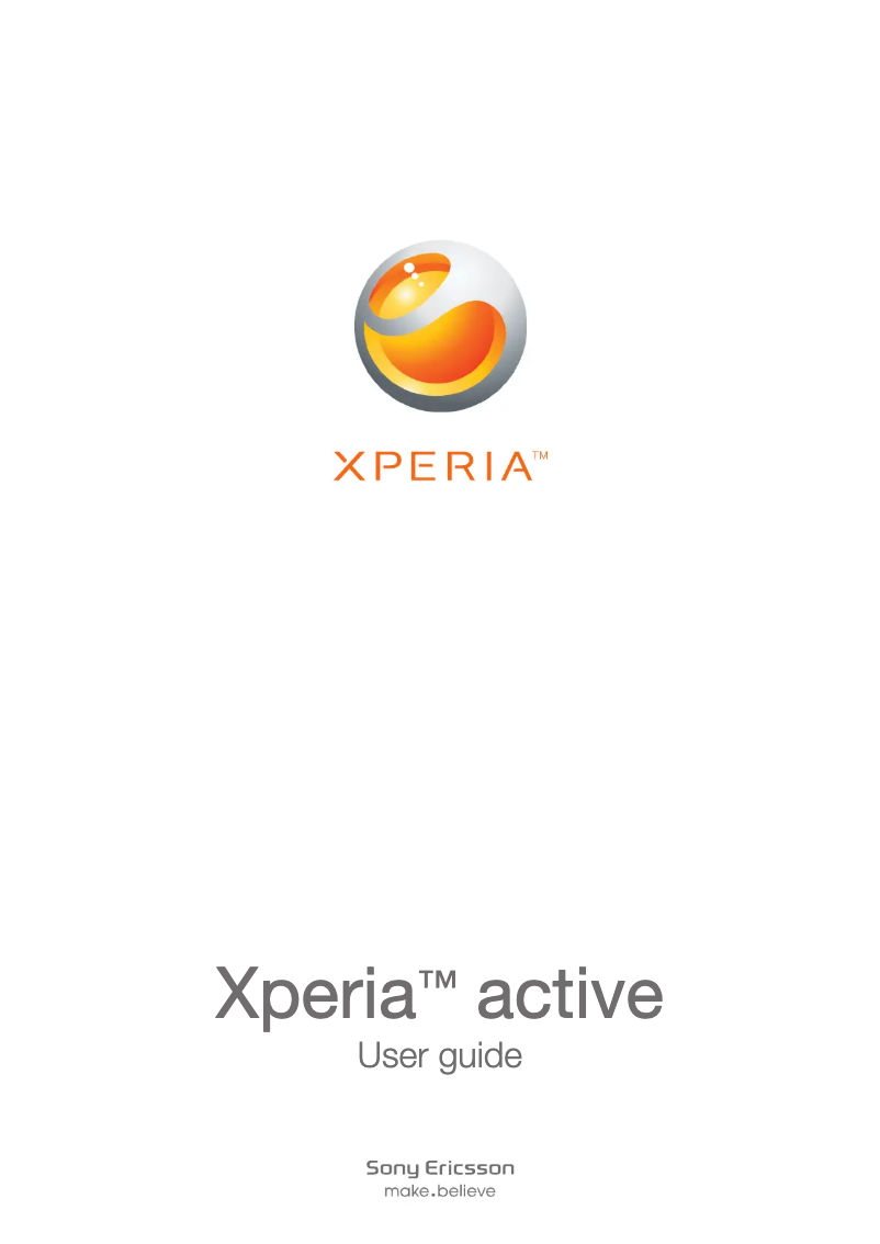 Image de la première page du manuel de l'appareil Ericsson Xperia Active