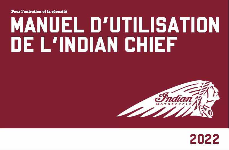 Page 1 de la notice Manuel utilisateur Indian Super Chief (2022)