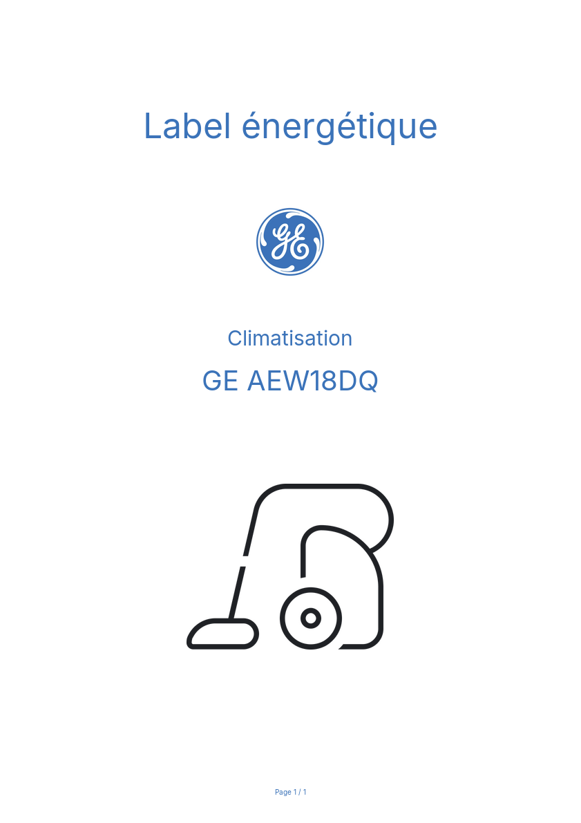 Image de la première page du manuel de l'appareil AEW18DQ
