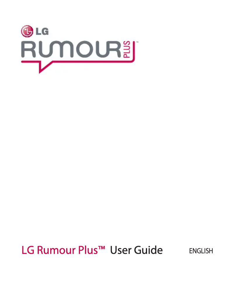 Page 1 de la notice Manuel utilisateur LG Rumour Plus