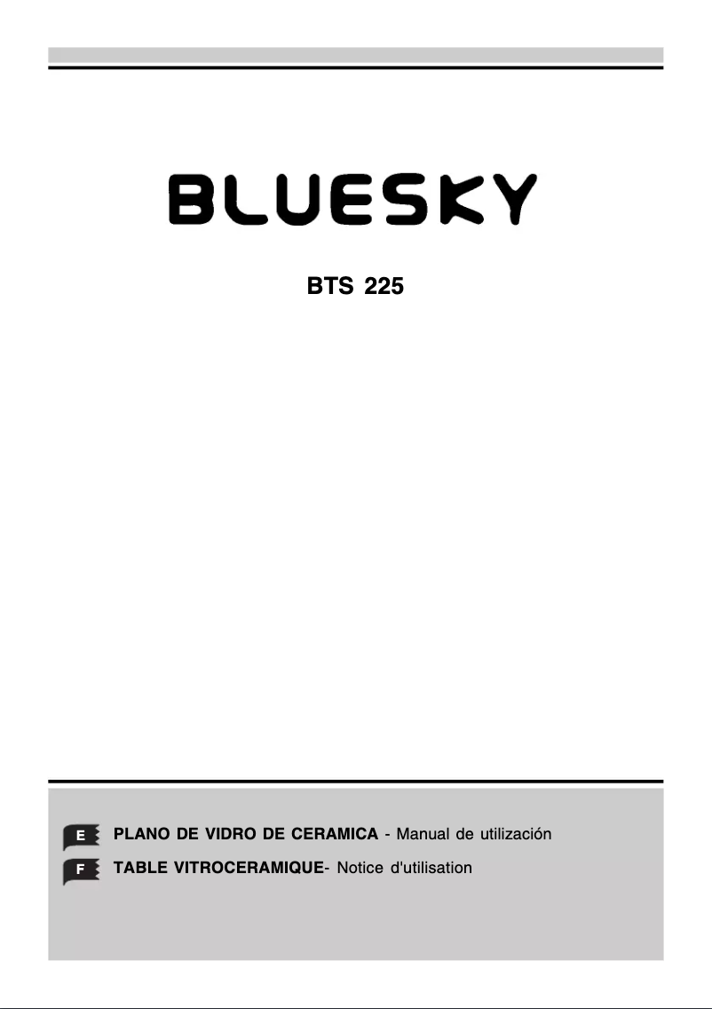 Page n°1 - Manuel utilisateur Bluesky BTS 225
