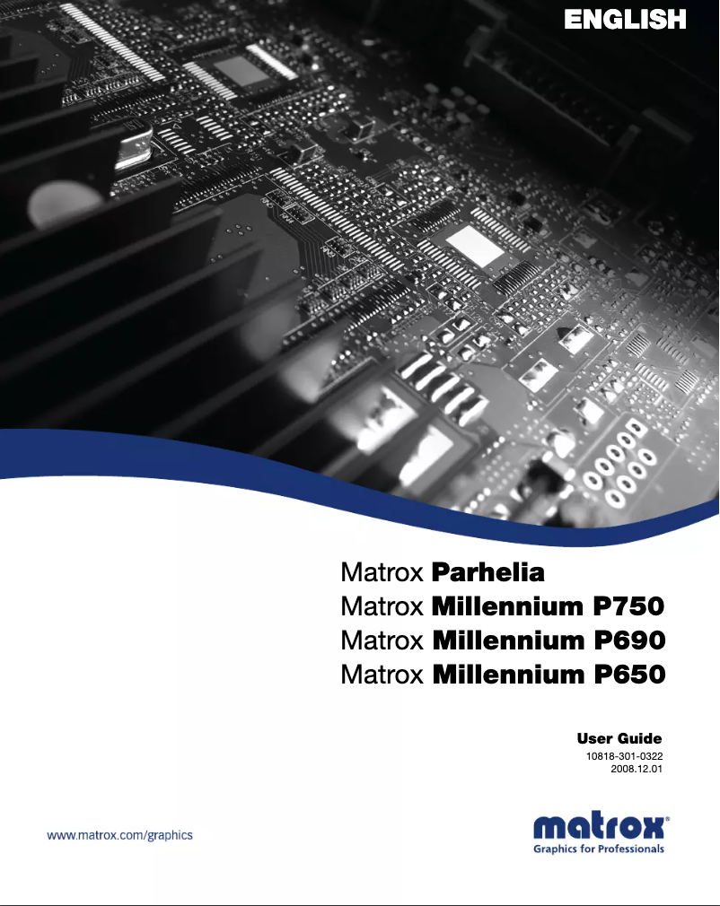 Page 1 de la notice Manuel utilisateur Matrox Millennium P650 LP PCIe 64