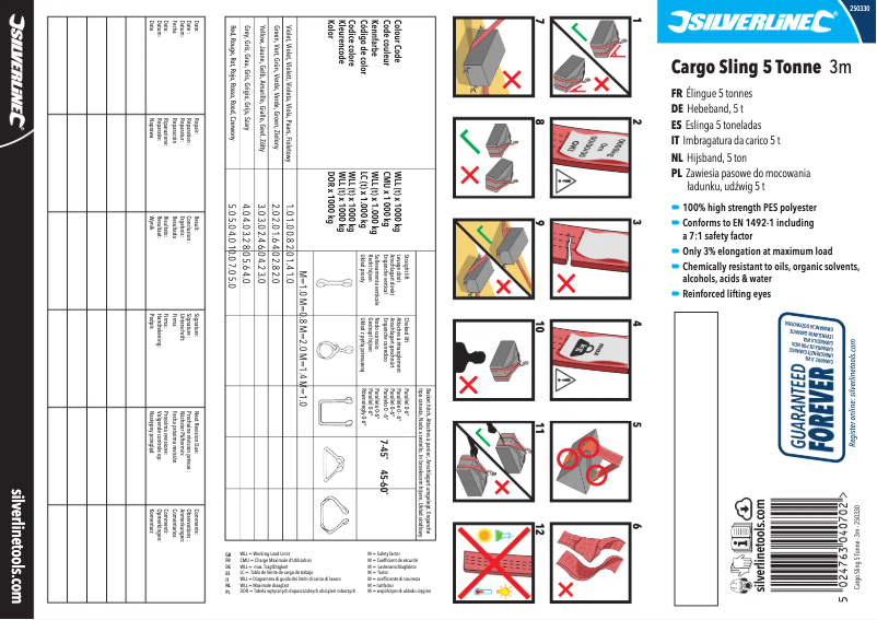 Page n°1 - Manuel utilisateur Silverline 250330