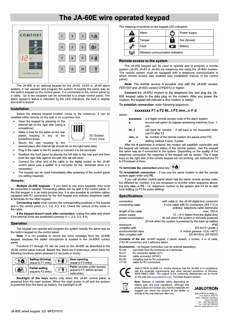 Página 1 del manual Manual de usuario Joblotron JA-60E