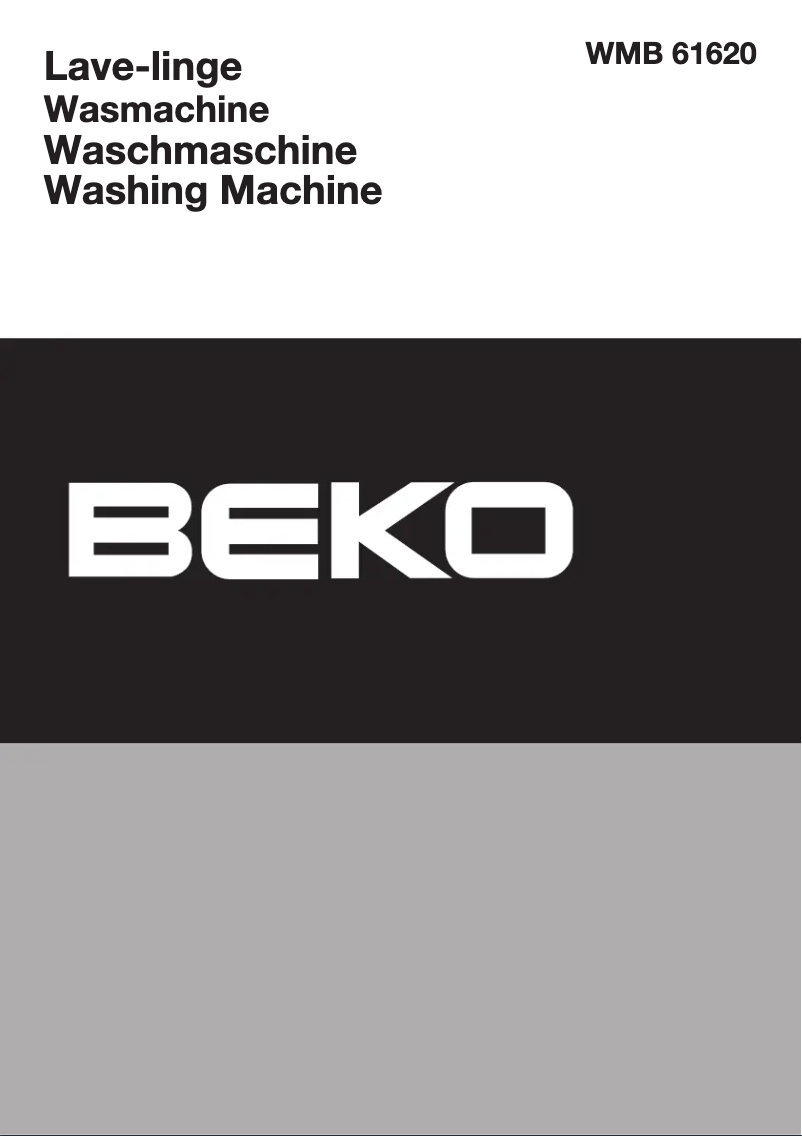 Page 1 de la notice Manuel utilisateur Beko WMB 61620