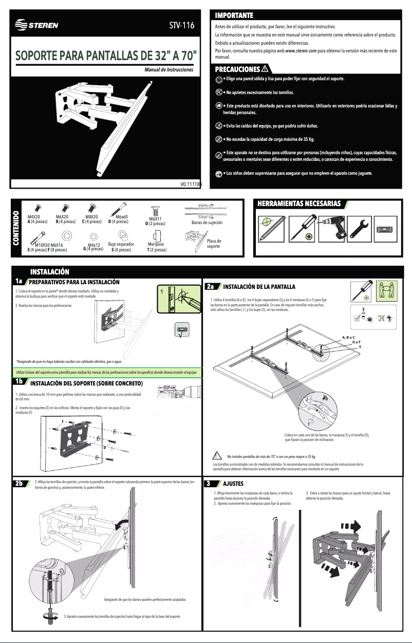 Page n°1 - Manuel utilisateur Steren STV-116