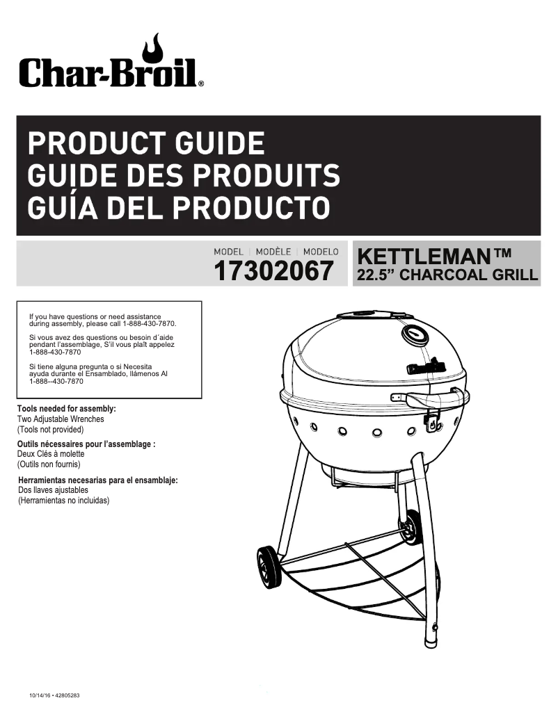 Page 1 de la notice Manuel utilisateur Char-Broil Kettleman 17302067