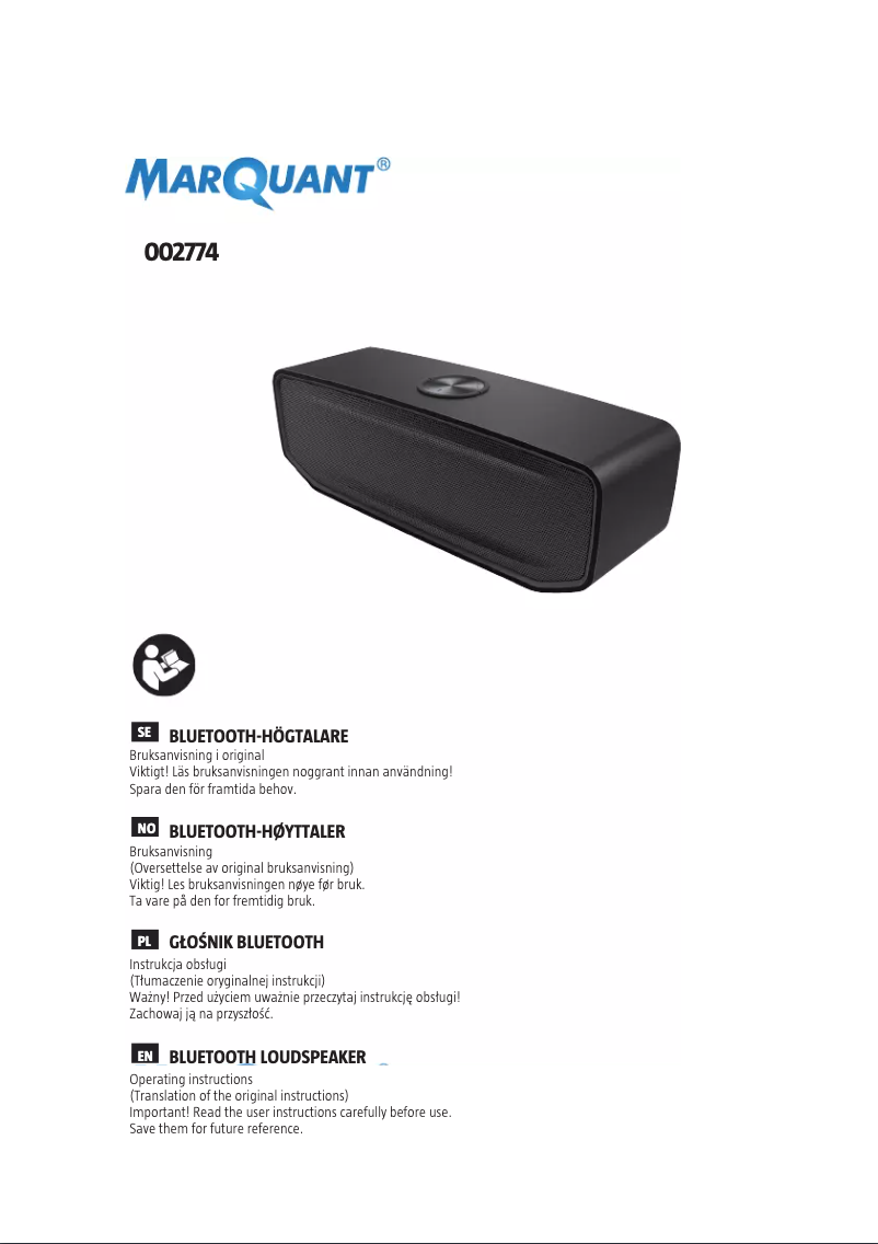 Page n°1 - Manuel utilisateur Marquant 002-774