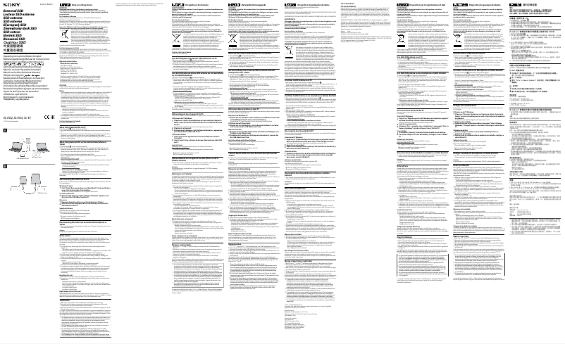 Page 1 de la notice Manuel utilisateur Sony SL-EG2