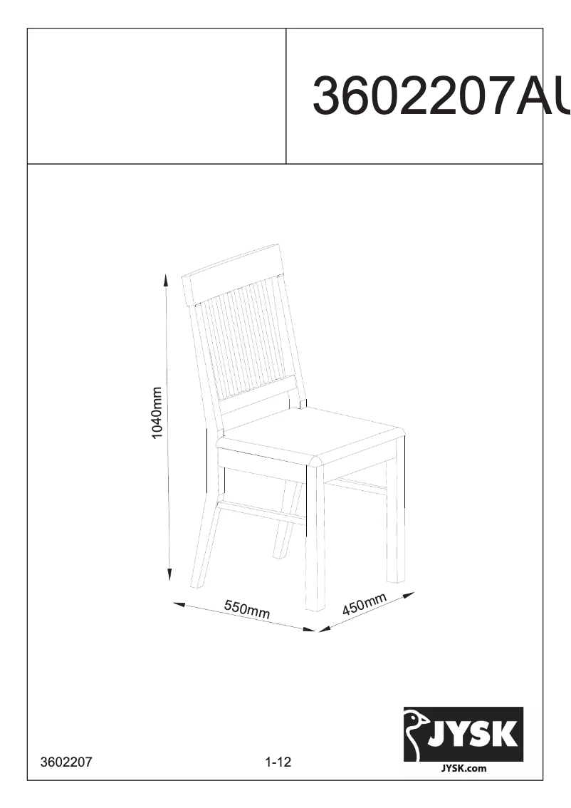 Page 1 de la notice Manuel utilisateur JYSK Aulum