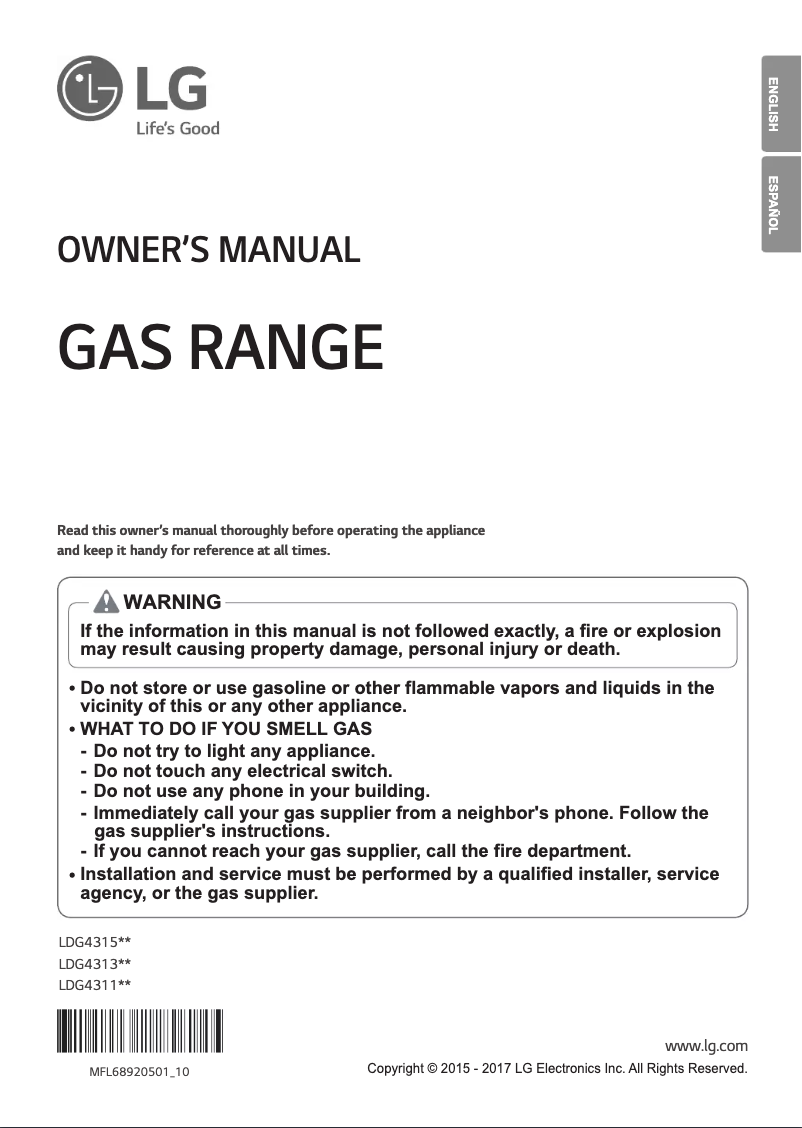 Página 1 del manual Manual de usuario LG LDG4311ST