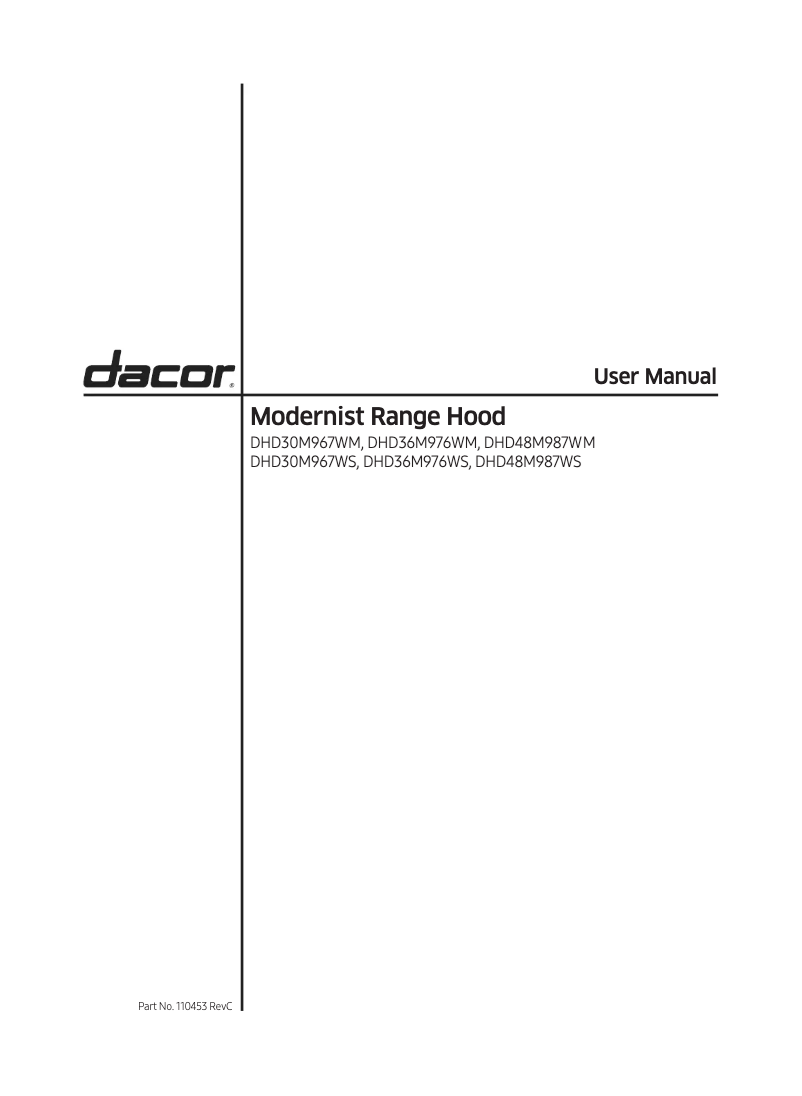 Page n°1 - Manuel utilisateur Dacor Modernist DHD30M967WM