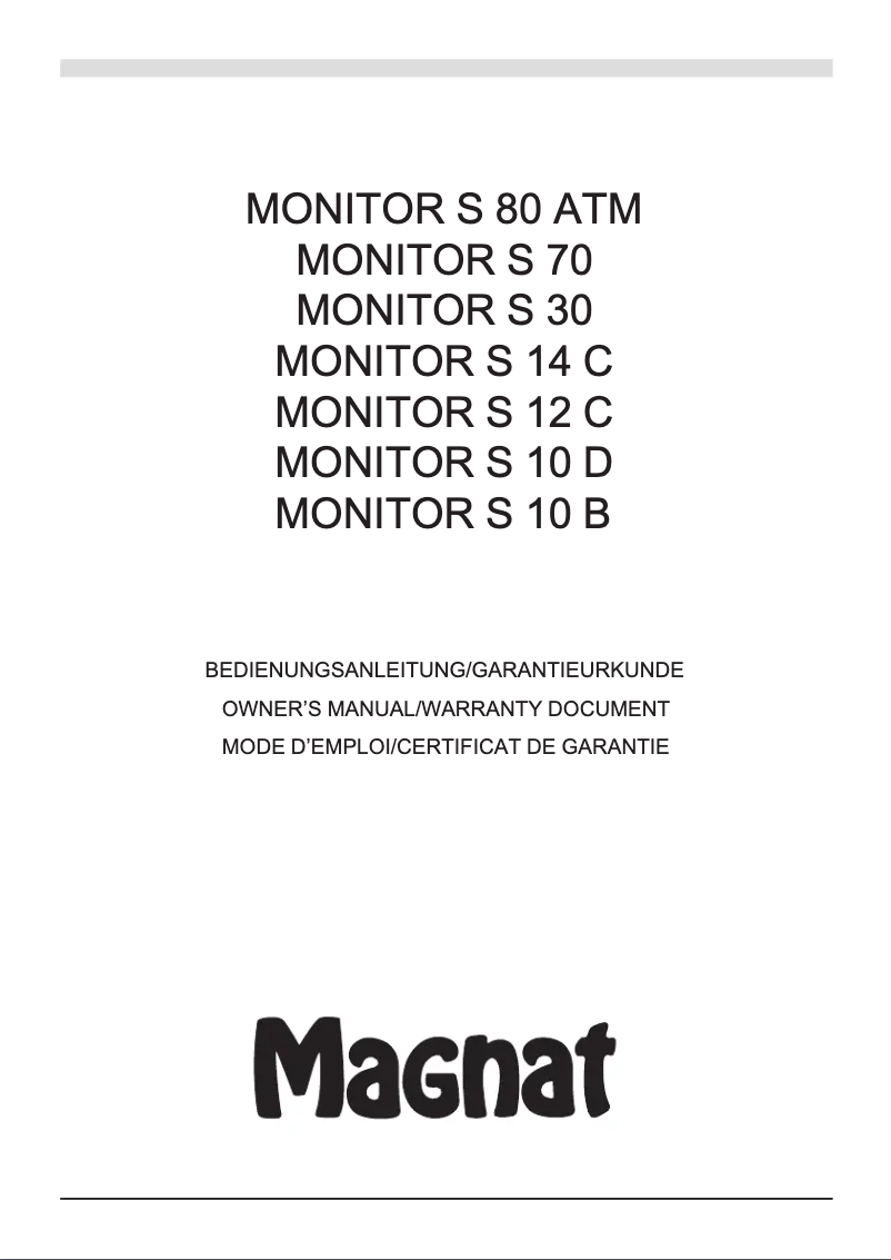 Page 1 de la notice Manuel utilisateur Magnat Monitor S 80 ATM