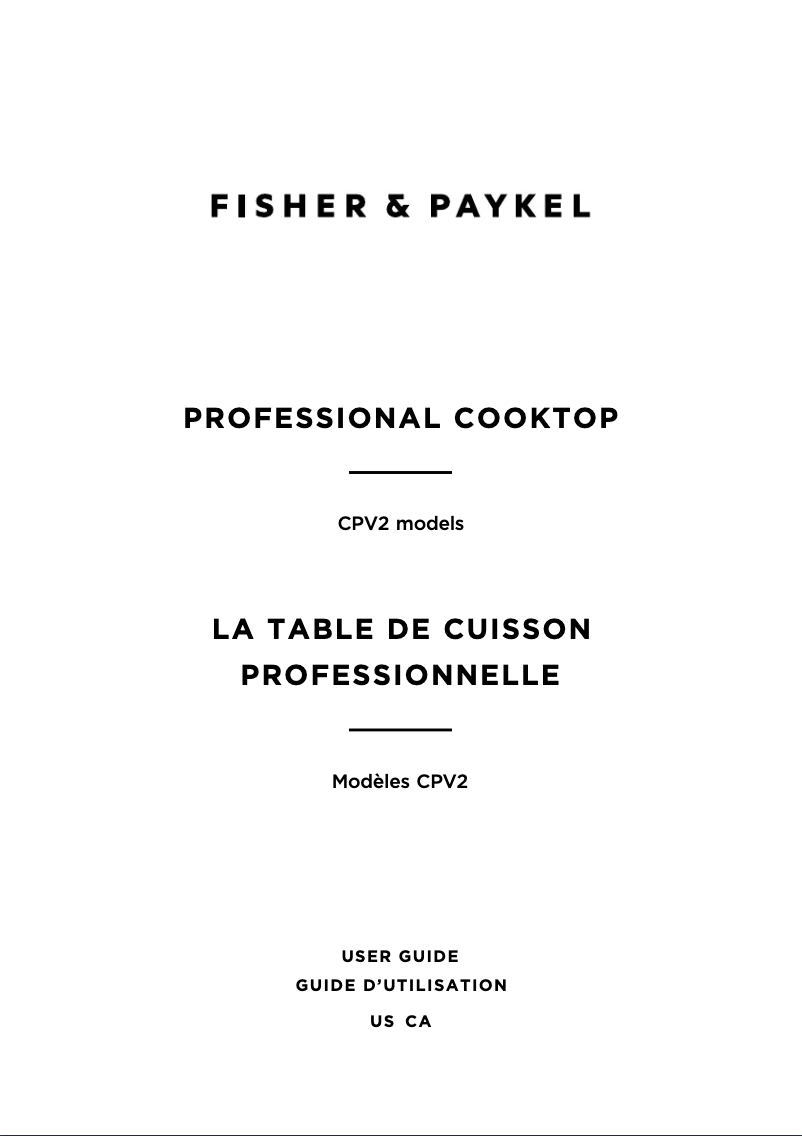 Page n°1 - Manuel utilisateur Fisher & Paykel CPV2-488-N_N