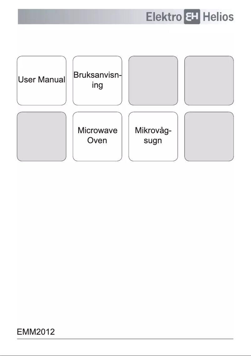 Page 1 de la notice Manuel utilisateur Elektro Helios MM2012
