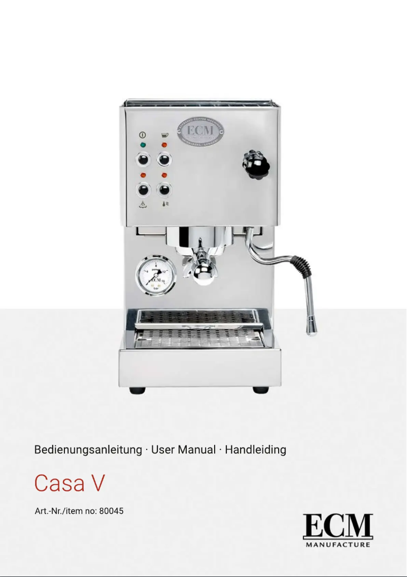 Page n°1 - Manuel utilisateur ECM Casa V