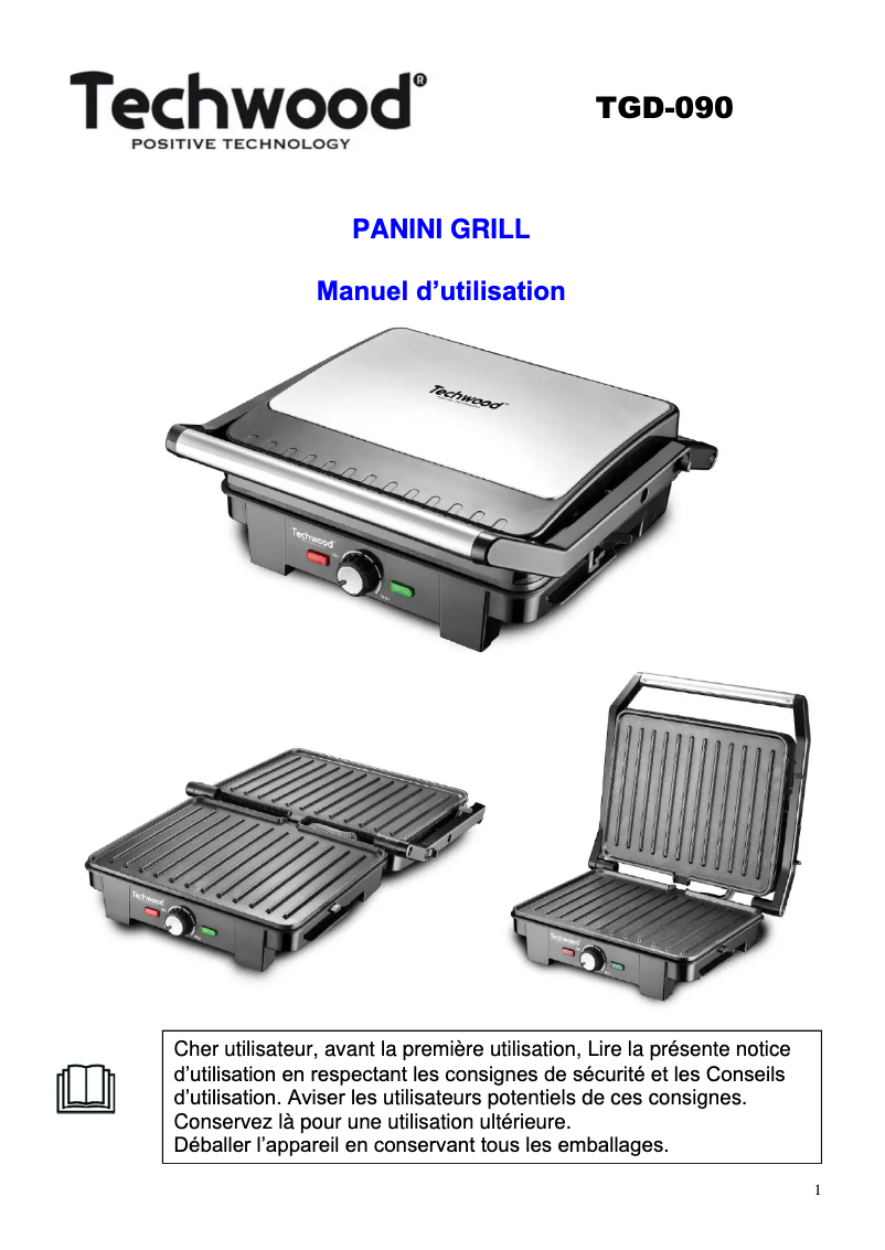 Image de la première page du manuel de l'appareil TGD-090
