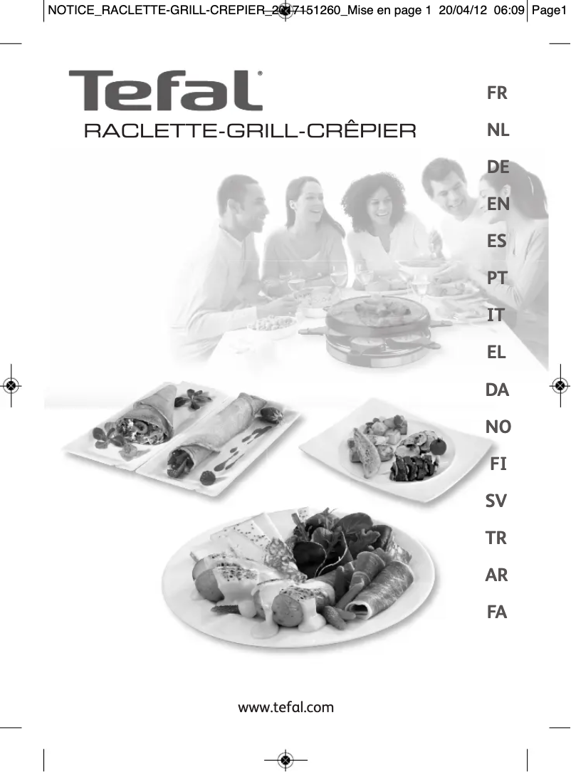 Page n°1 - Manuel utilisateur Tefal RE511412
