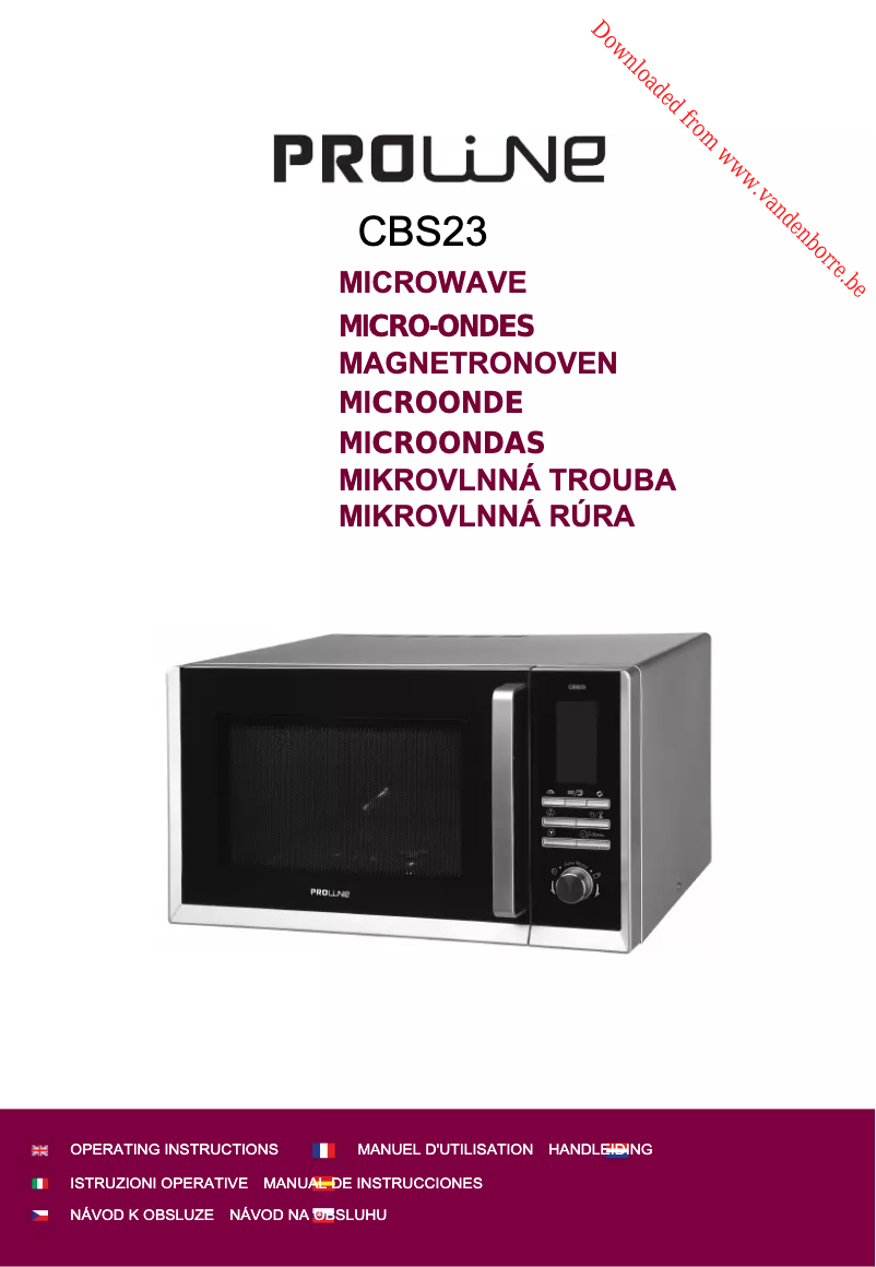 Page n°1 - Manuel utilisateur Proline CBS23