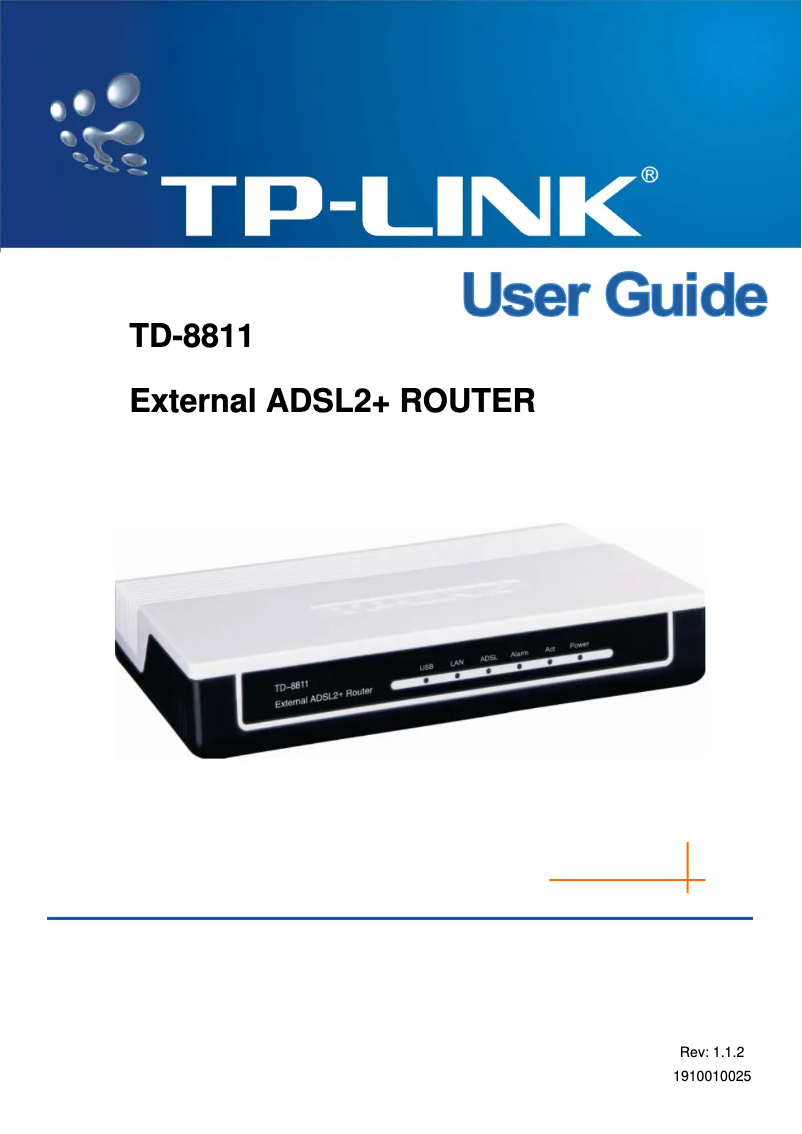 Page n°1 - Manuel utilisateur TP-Link TD-8811B