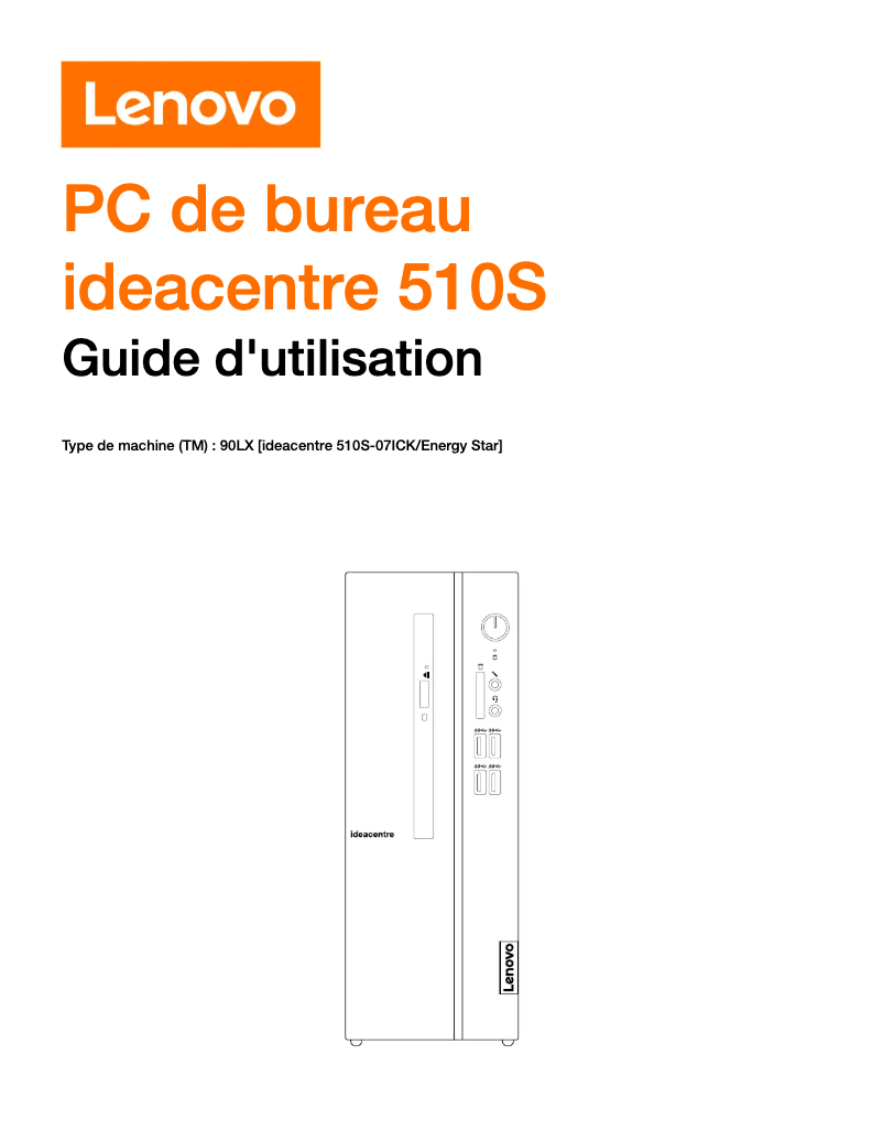 Page 1 de la notice Manuel utilisateur Lenovo IdeaCentre 510S
