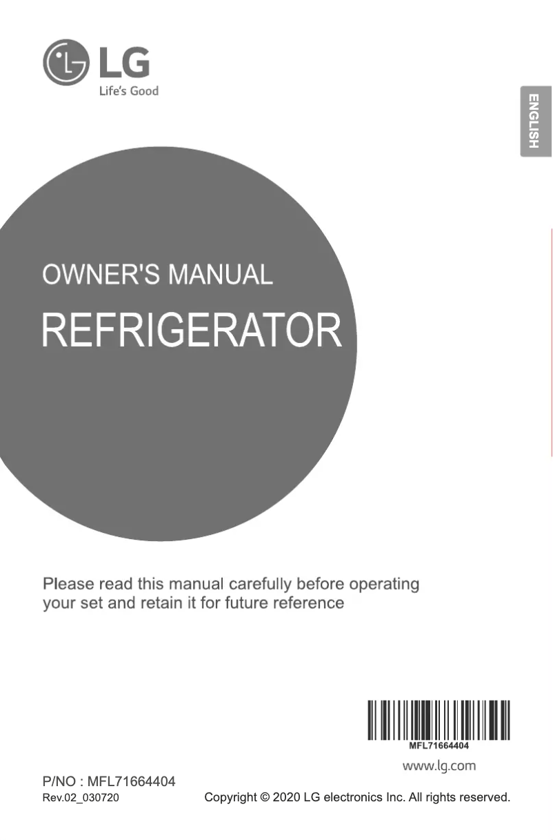 Page 1 de la notice Manuel utilisateur LG GL-F502HLHL