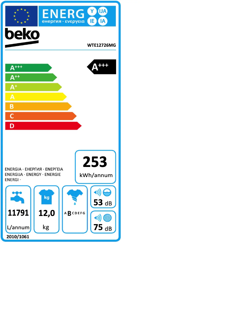 Image de la première page du manuel de l'appareil WTE12726MG