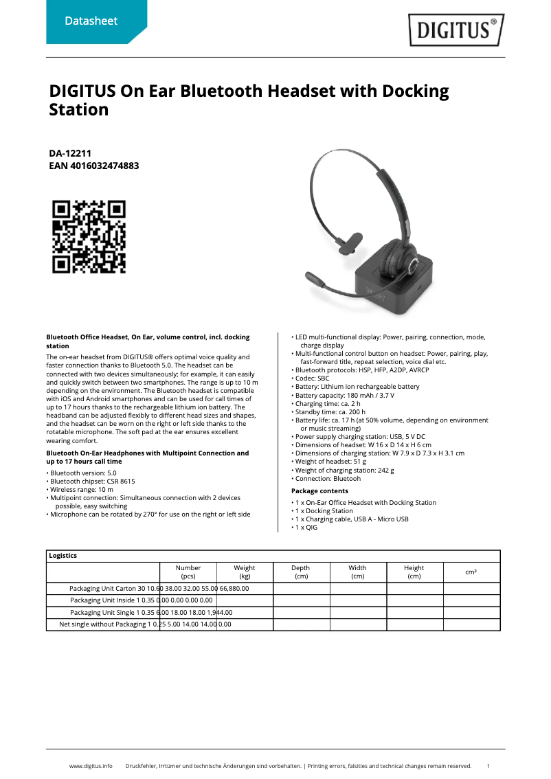 Image de la première page du manuel de l'appareil DA-12211