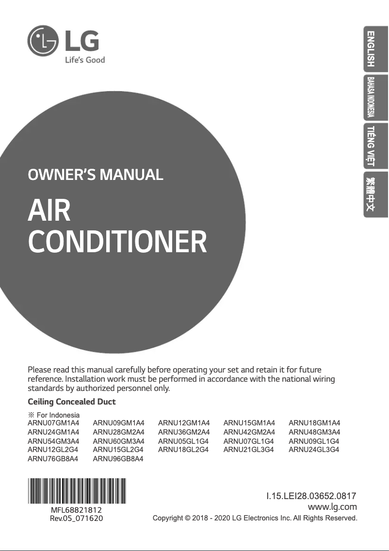 Página 1 del manual Manual de usuario LG ARNU48GBRA4