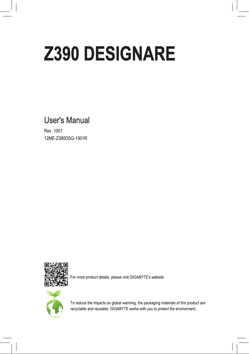 Image de la première page du manuel de l'appareil Z390 Designare