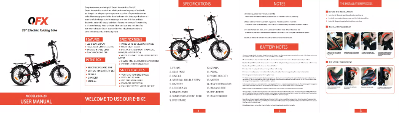 Page 1 de la notice Manuel utilisateur QFX BIK-20
