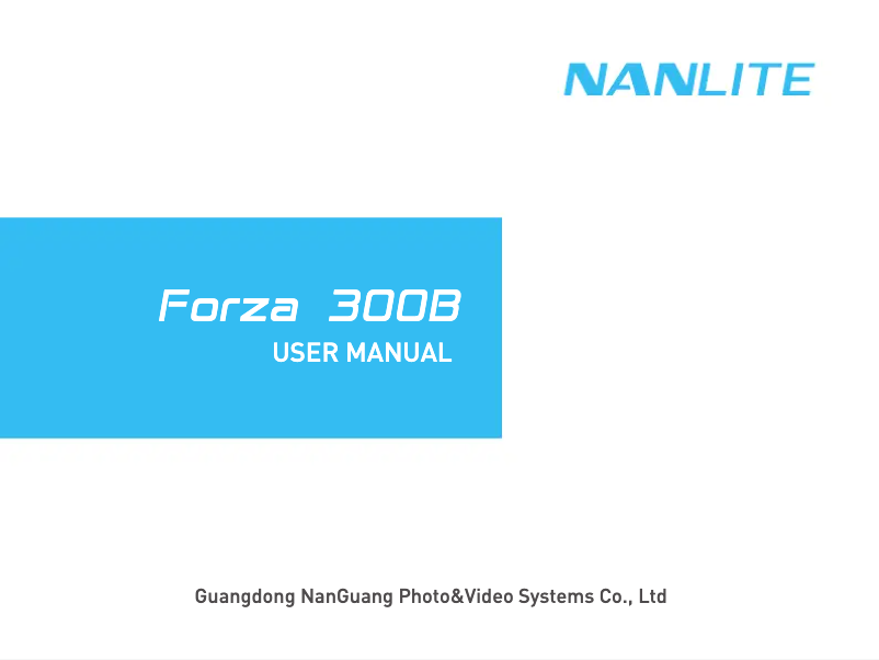 Page 1 de la notice Manuel utilisateur Nanlite Forza 300B