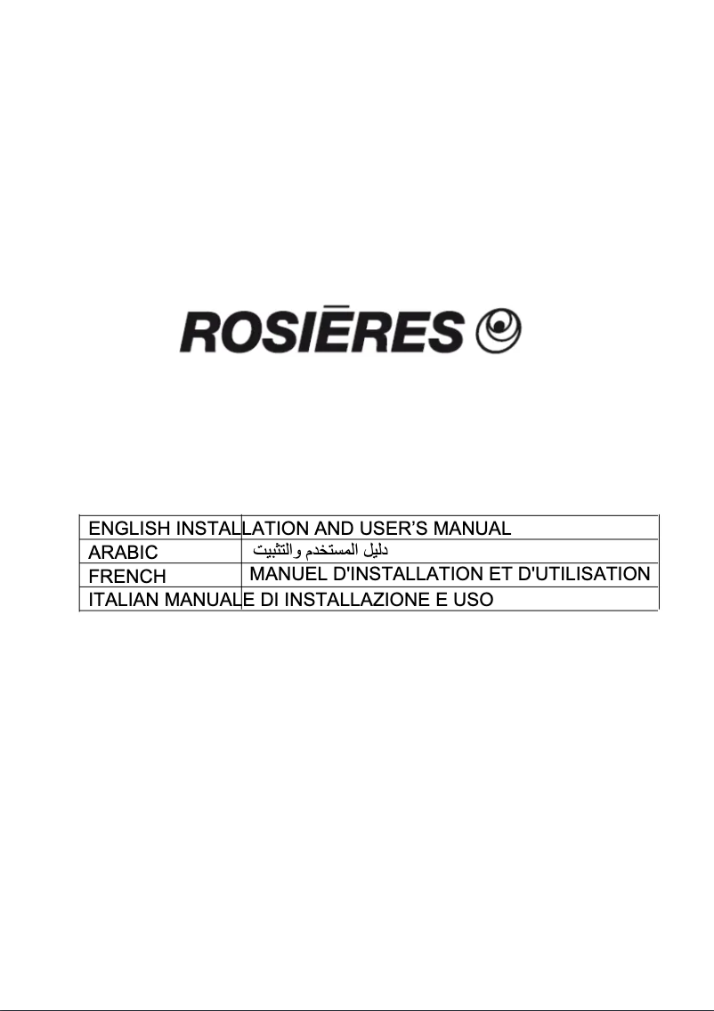 Page n°1 - Mode d'emploi Rosieres RHC 940/1 IN