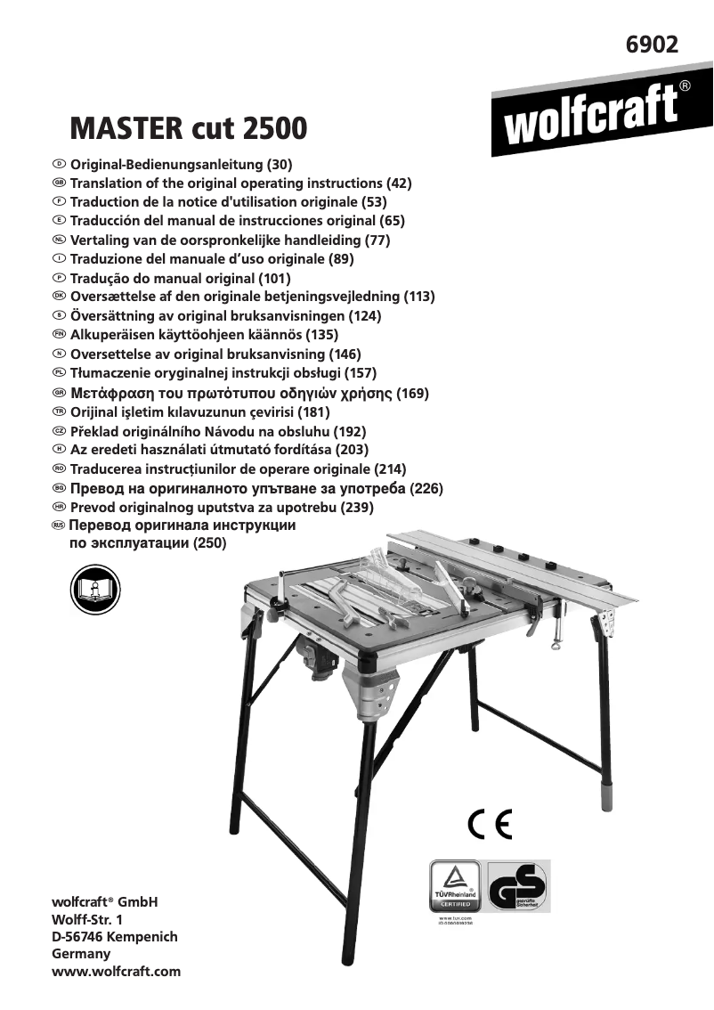 Page n°1 - Manuel utilisateur Wolfcraft 6902000