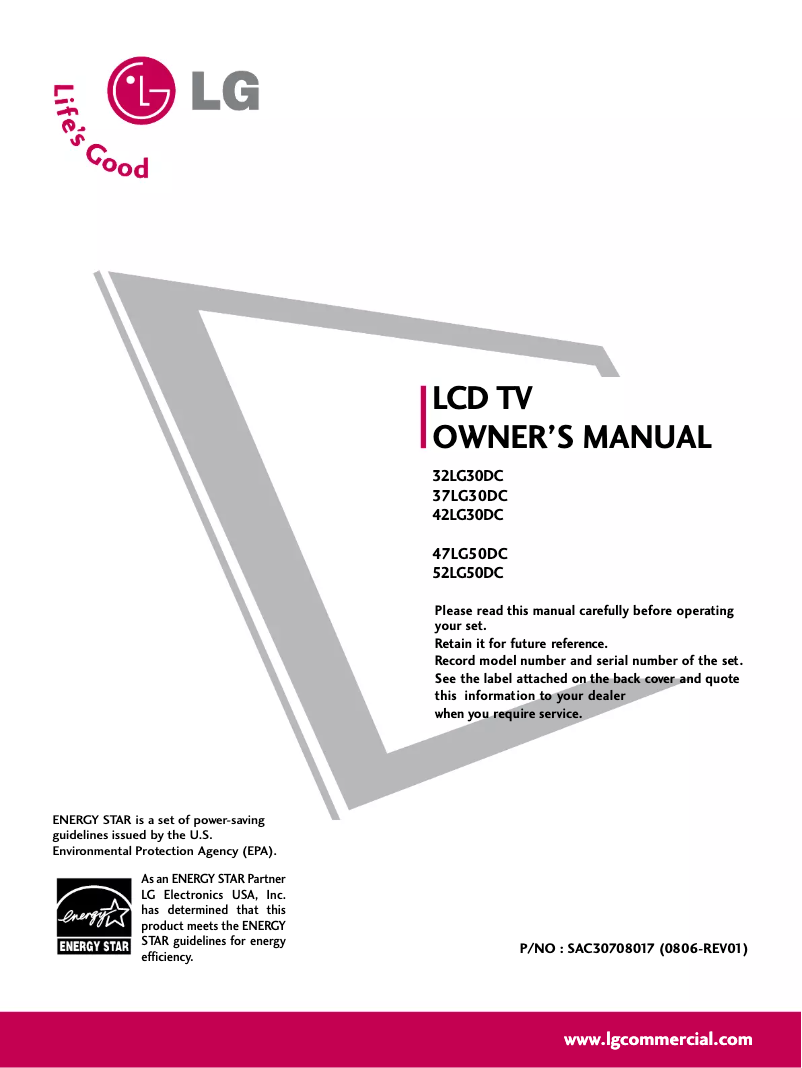 Page 1 de la notice Manuel utilisateur LG 4750DC