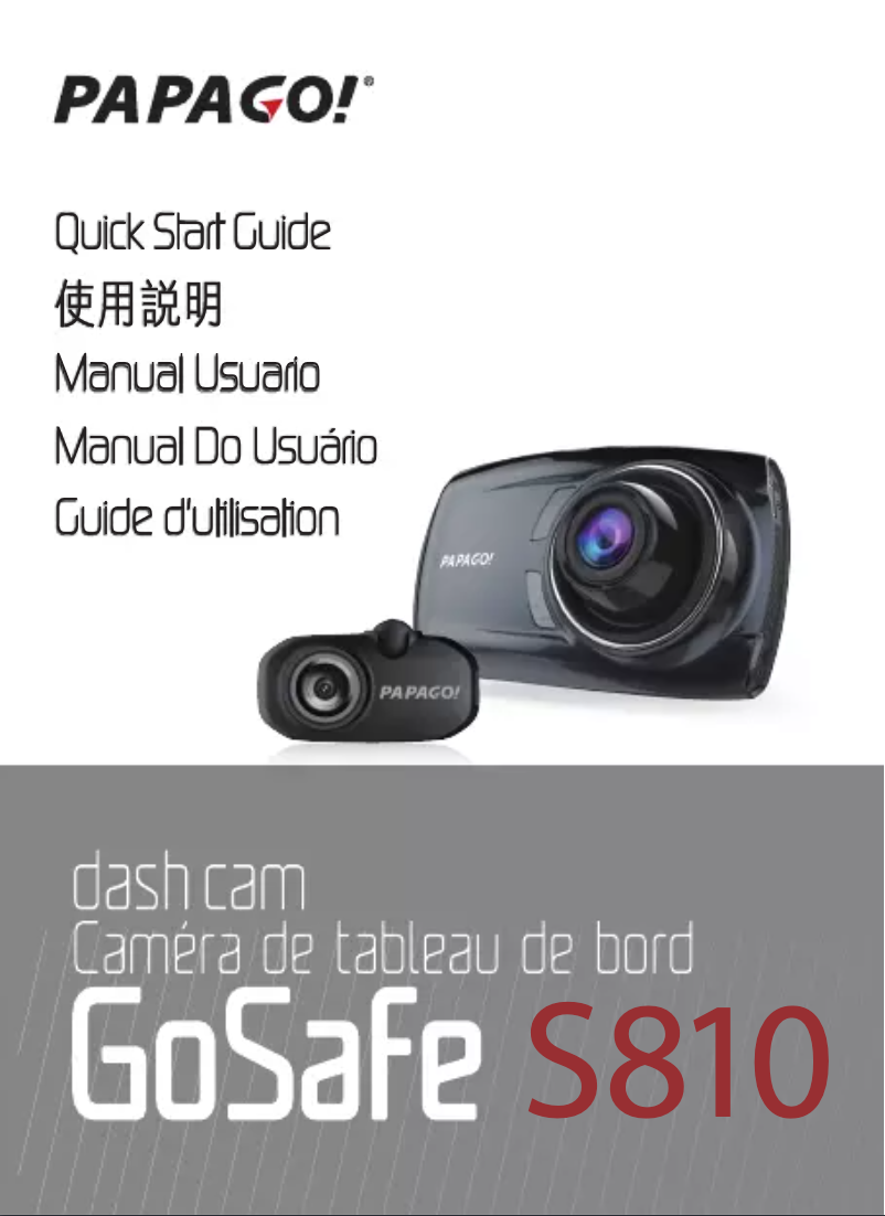 Page 1 de la notice Manuel utilisateur Papago GoSafe S810