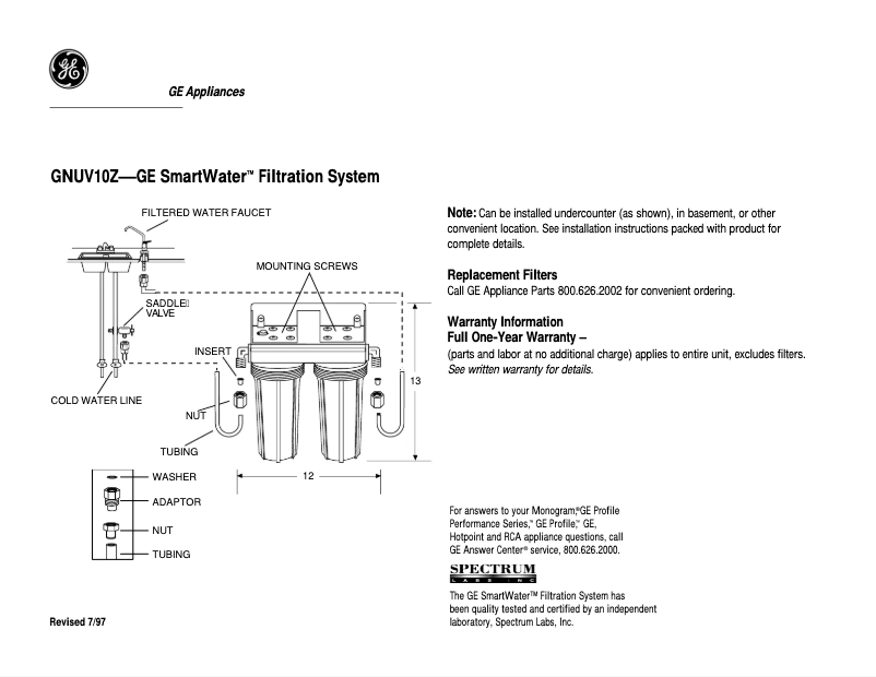 Image de la première page du manuel de l'appareil GNUV10Z