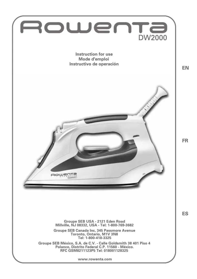 Page 1 de la notice Manuel utilisateur Rowenta Effective Comfort DW2071