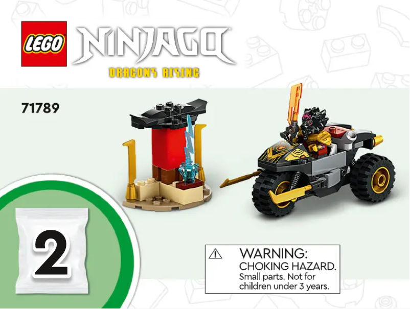 Page 1 de la notice Consignes visuelles Lego Ninjago 71789