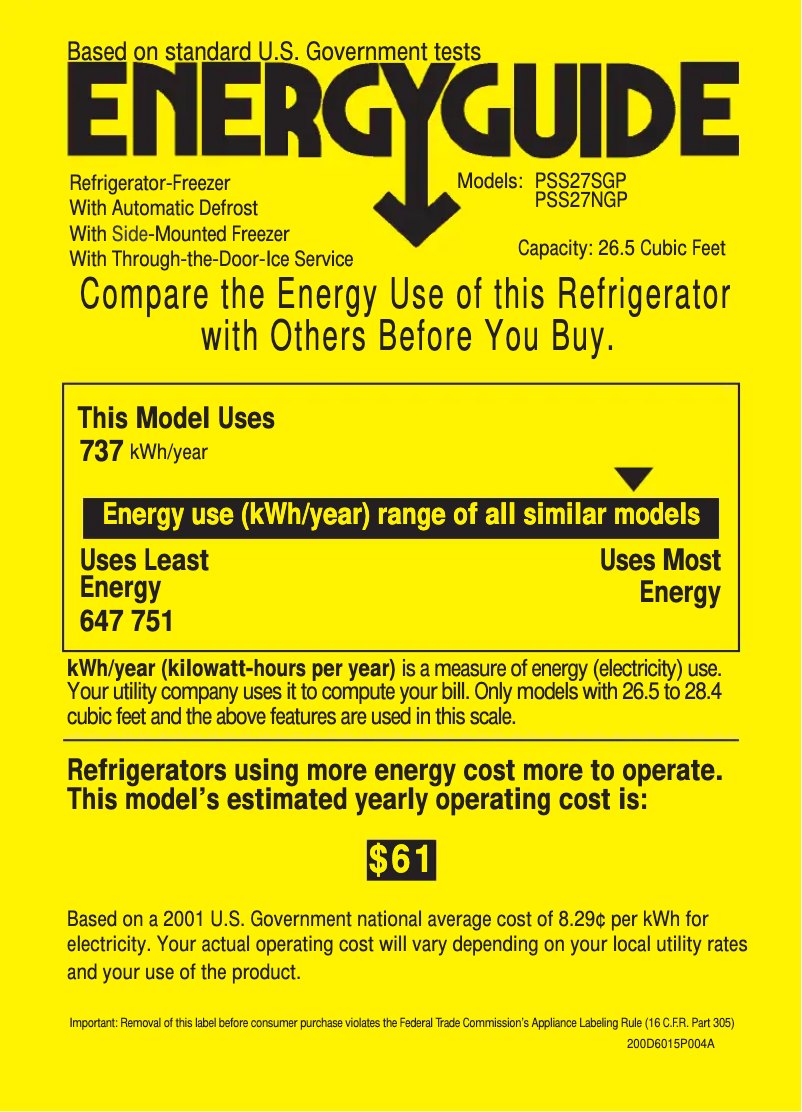 Image de la première page du manuel de l'appareil Profile PSS27NGPCC