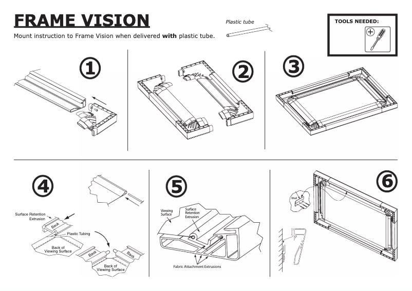 Page 1 de la notice Manuel utilisateur Euroscreen Frame Vision V250-V