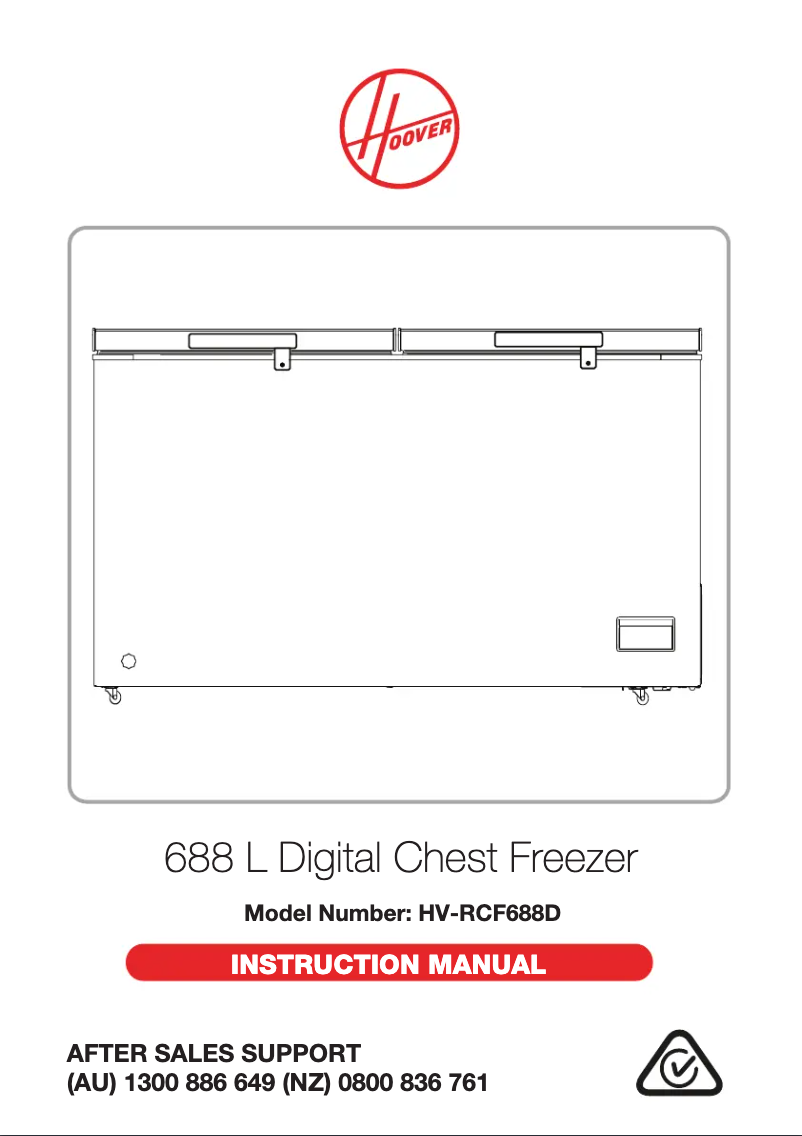 Page 1 de la notice Manuel utilisateur Hoover HV-RCF688D