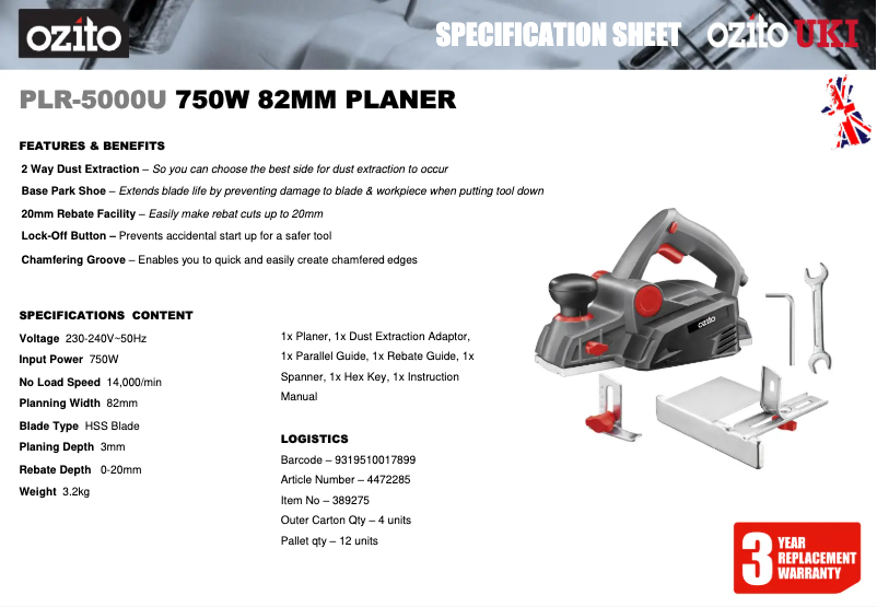 Image de la première page du manuel de l'appareil PLR-5000U