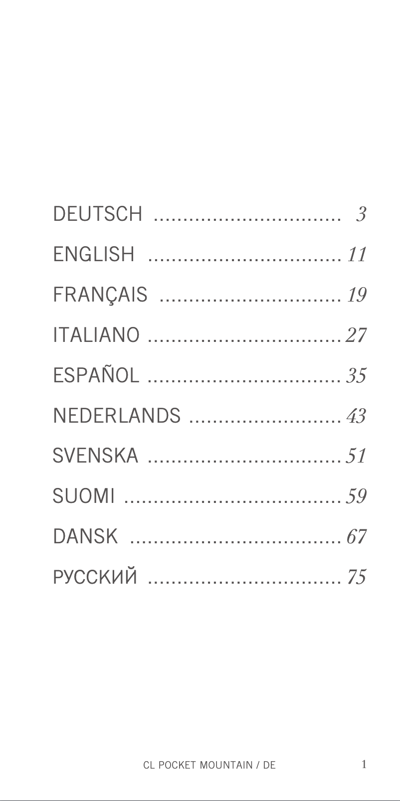 Page 1 de la notice Manuel utilisateur Swarovski Optik CL Pocket Mountain 10x25 B