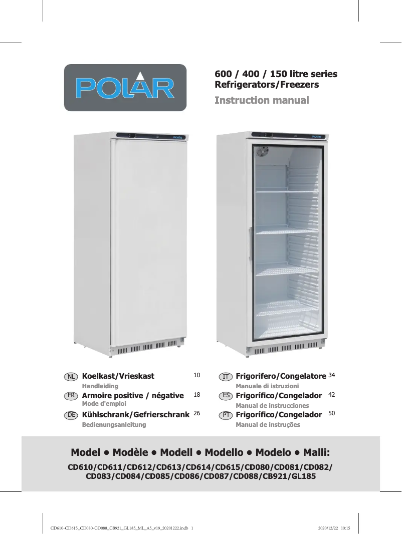 Page 1 de la notice Manuel utilisateur Polar CB921