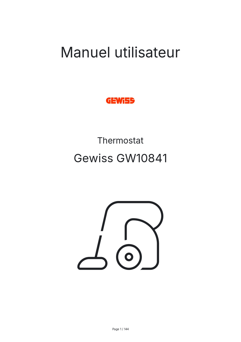 Page 1 de la notice Manuel utilisateur Gewiss GW10841