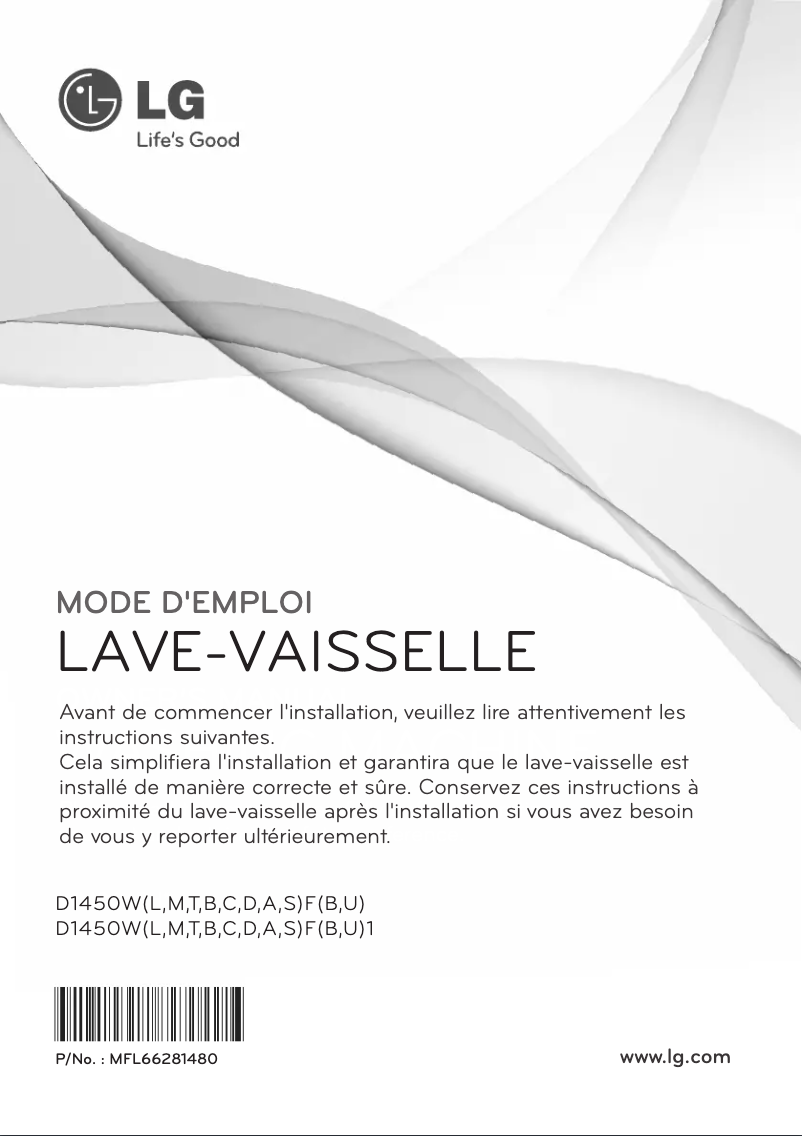 Page n°1 - Manuel utilisateur LG D1450WF1