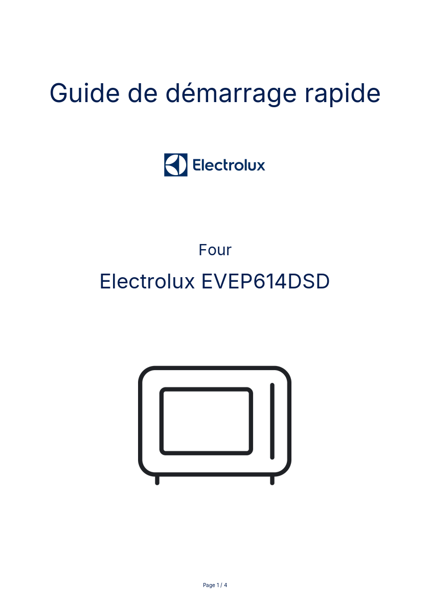 Image de la première page du manuel de l'appareil EVEP614DSD