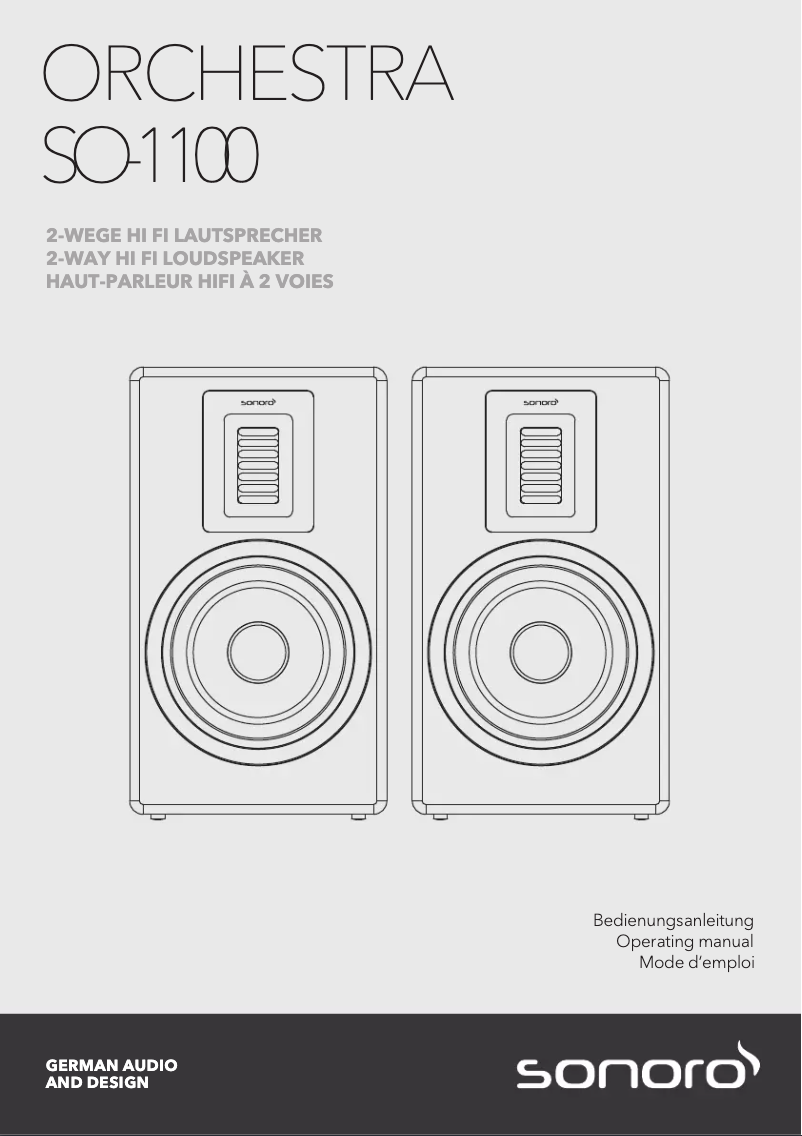 Image de la première page du manuel de l'appareil Orchestra SO-11000