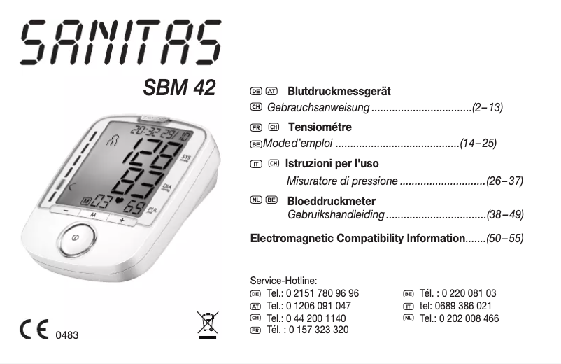 Page n°1 - Manuel utilisateur Sanitas SBM 42